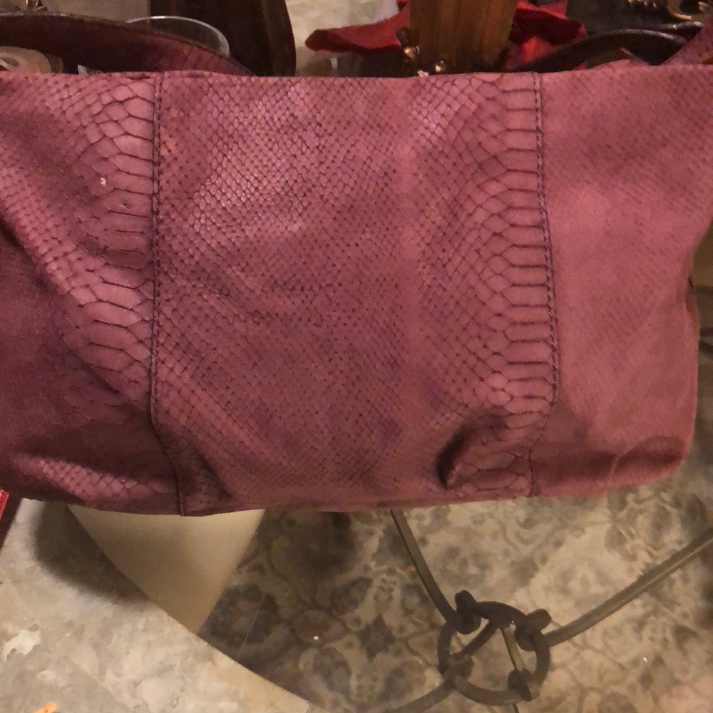 Calvin Klein Purple Shoulder Bag with Textured Design